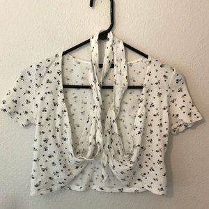 Brandy Melville floral wrap top one size